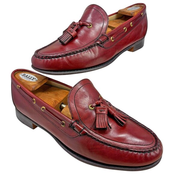 Vintage Cole Haan Red Leather Moc Toe Made in USA Loafers - Picture 9 of 11